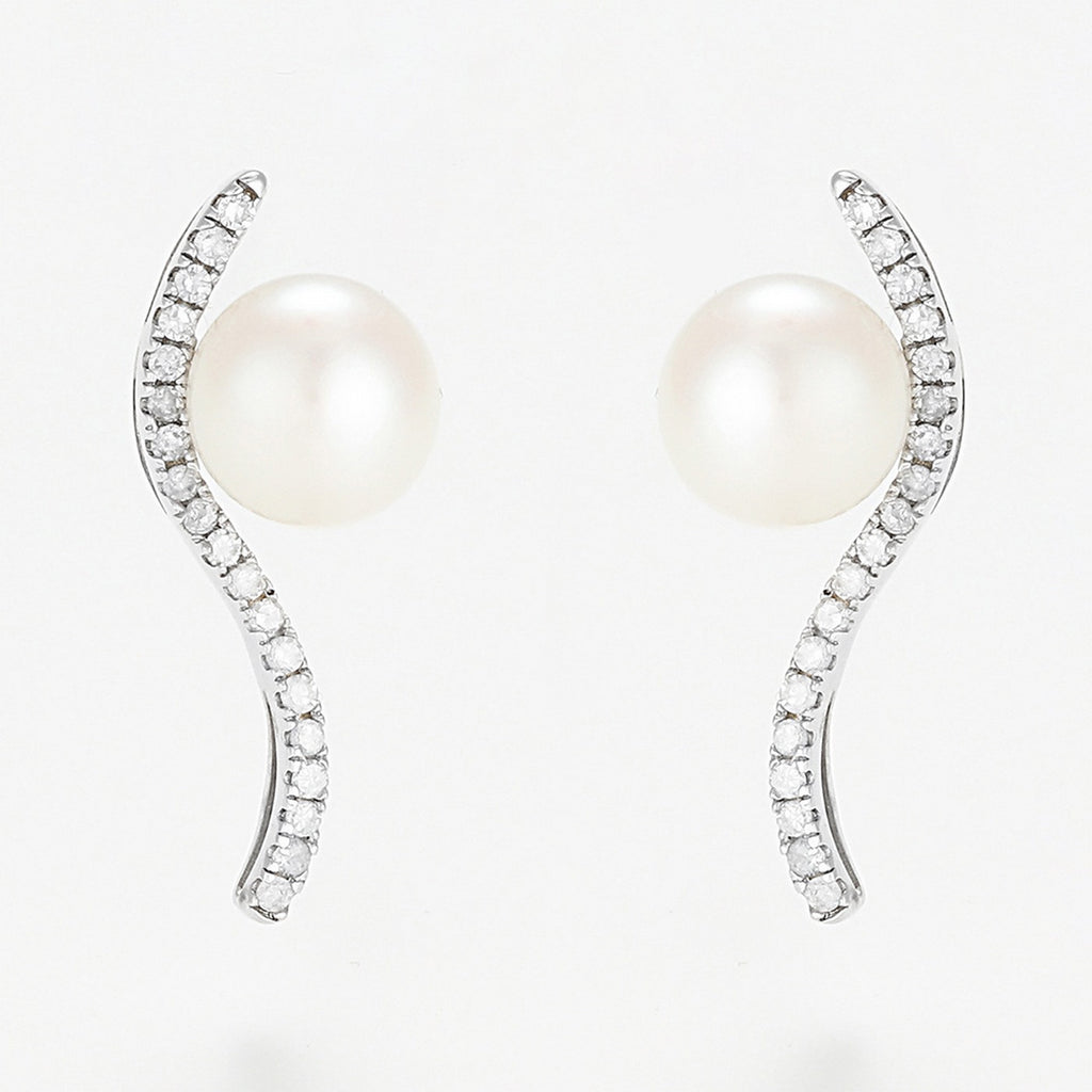 Boucles D'Oreilles "Vague Sublime" P6Mm*2 D 0,17/38 - Or Blanc 375/1000