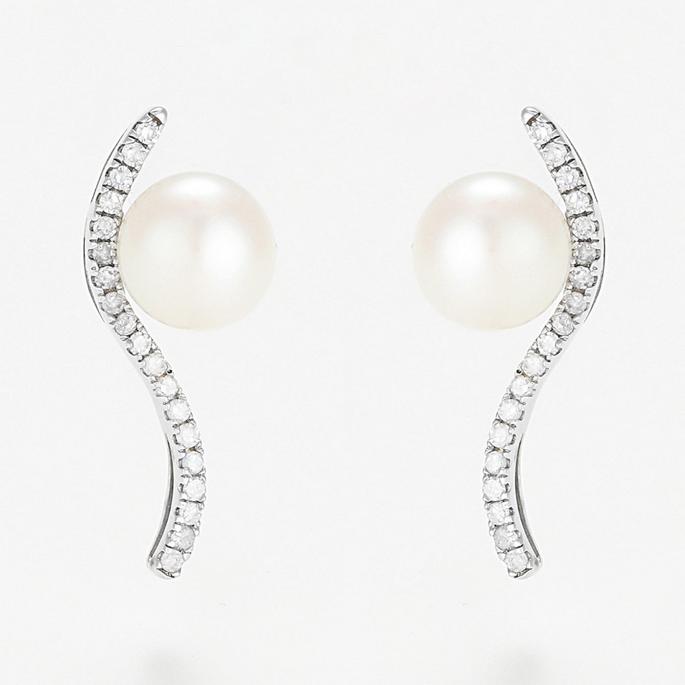 Boucles D'Oreilles "Vague Sublime" P6Mm*2 D 0,17/38 - Or Blanc 375/1000