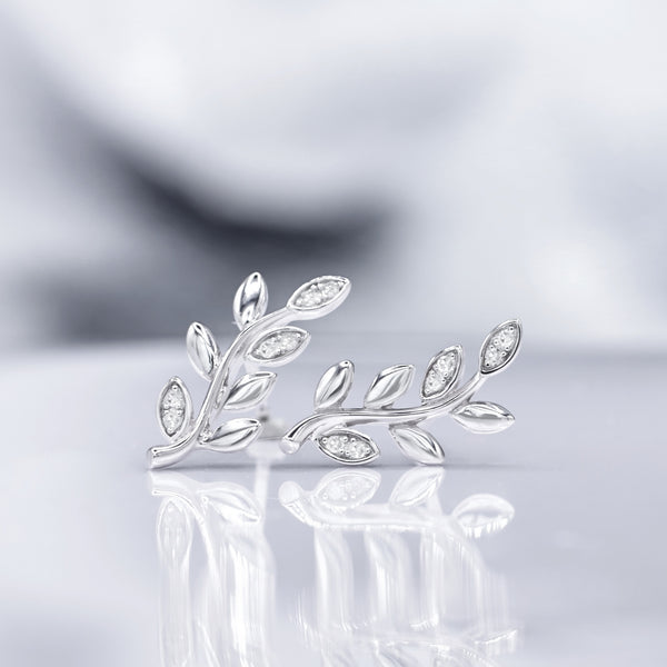 Boucles D'Oreilles "Sanya" D 0,066/12 - Or Blanc 375/1000