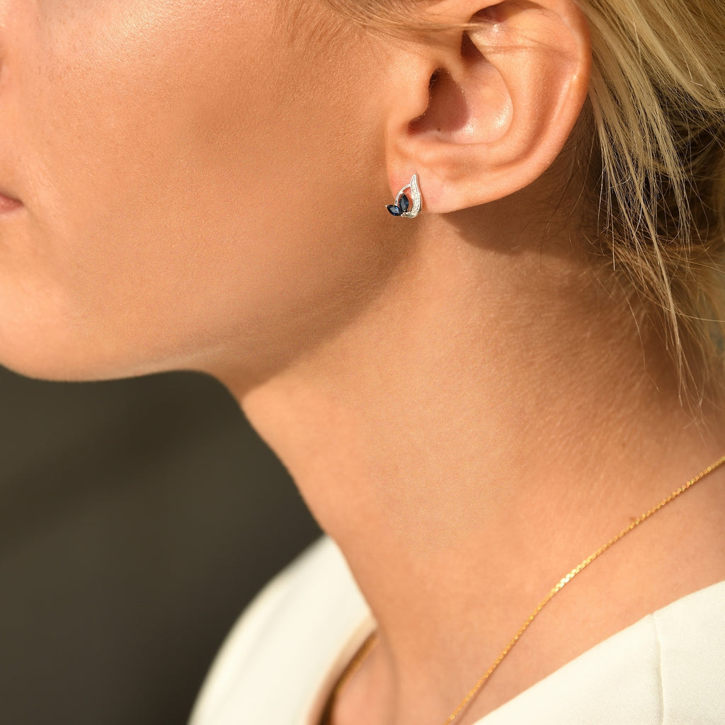 Pendientes "Coban" D 0.045/8 Zafiro 0.532/4 - Oro blanco 375/1000