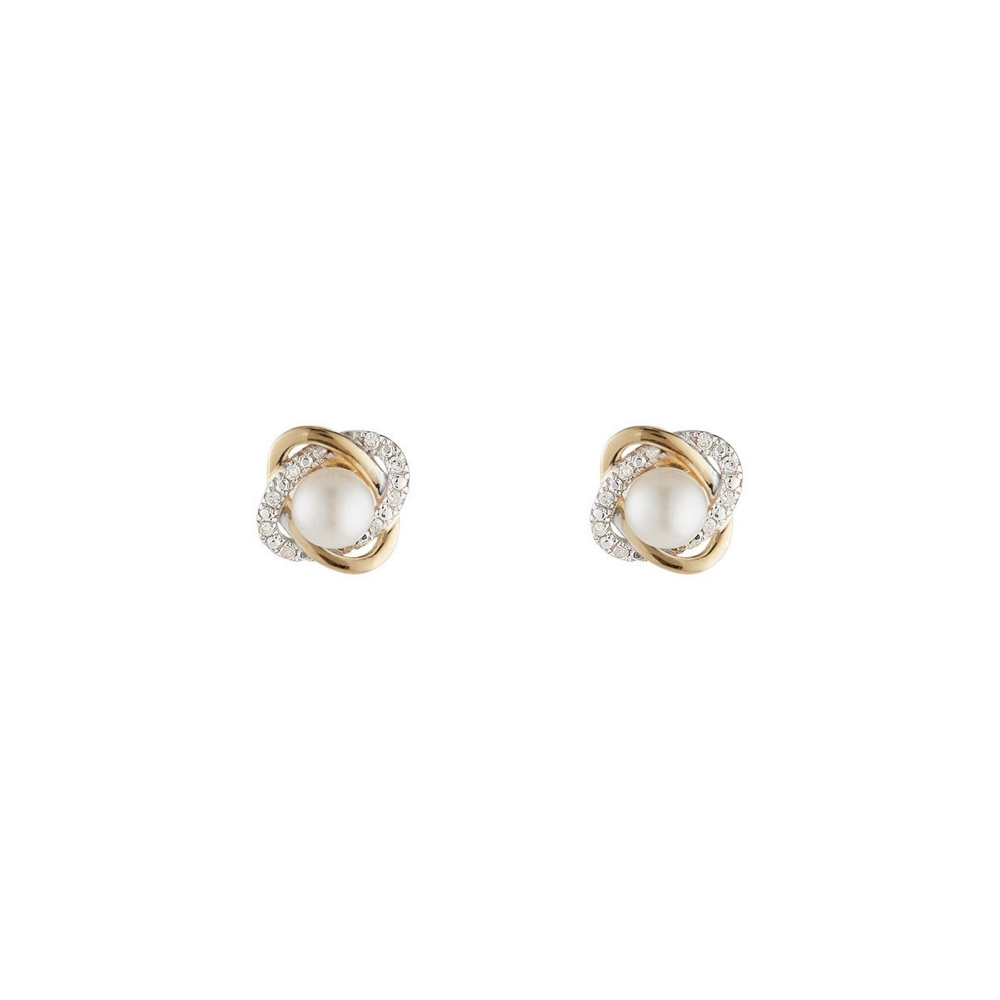 Pendientes "Mitsa" D 0.216/48 Perla 2 - Oro amarillo 375/1000