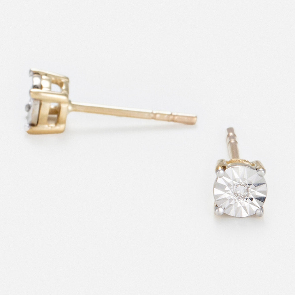 “Puce Grande Illusion” Earrings D0.01/2 – 375/1000 Yellow Gold