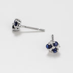 "Three Little Sapphires" Earrings Diamonds 0.03/6 Sapphire 0.33/6 - White Gold