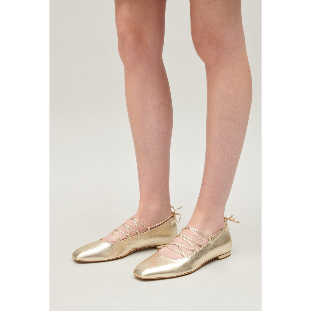 Ballerines Cuir Doré