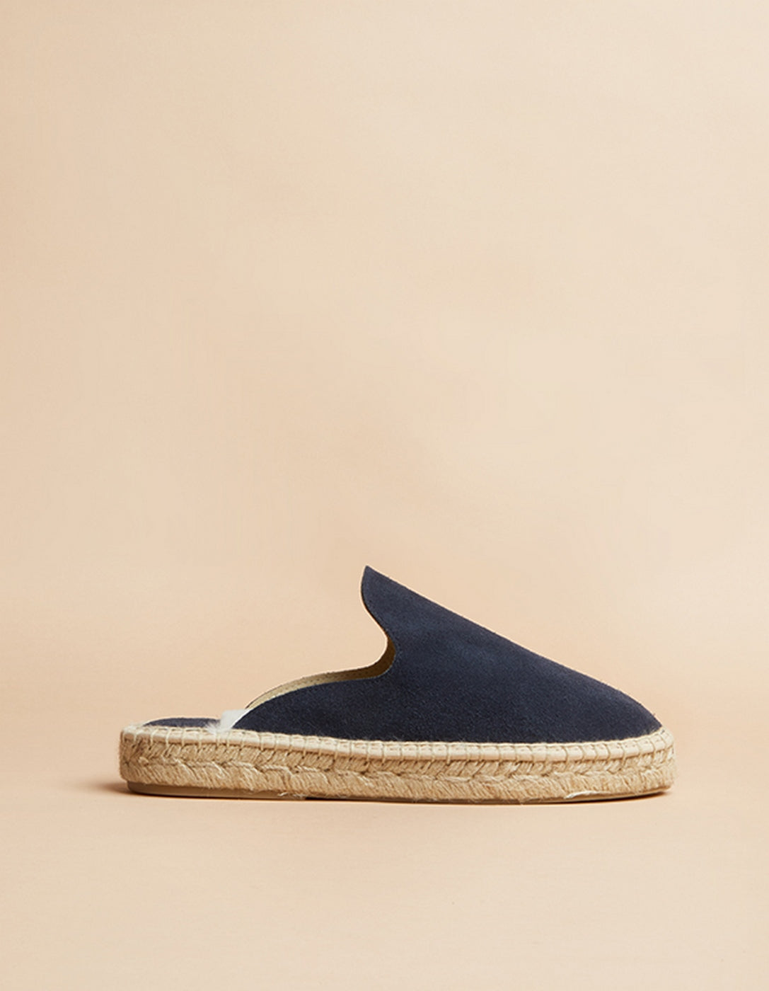 Espassrille Plate Copenhague - Cuir Daim Marine - Femme