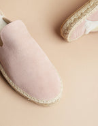Espadrilles Plate Copenhague - Cuir Daim Rose - Femme