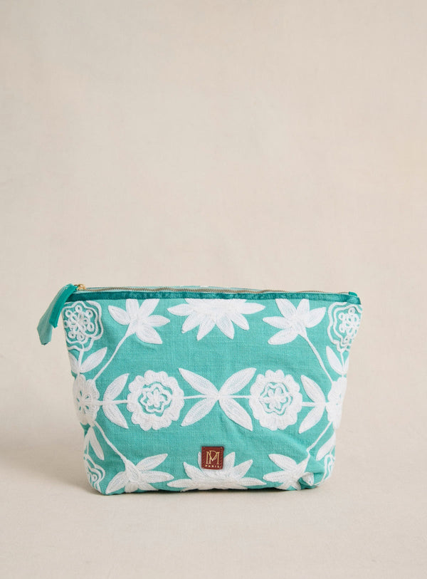 Eva XL Embroidered Pouch - Agave