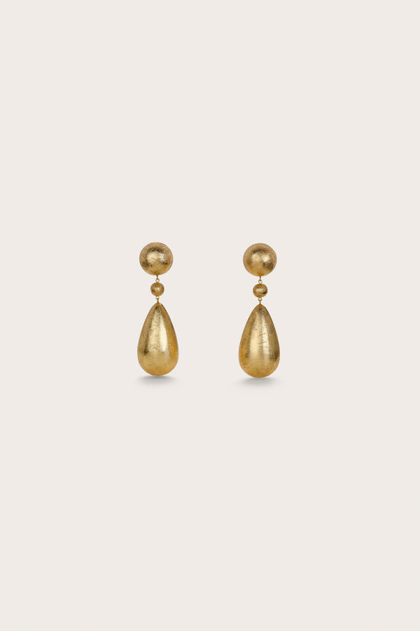 Boucles D'Oreilles Eviana - Gold Foiled Wood