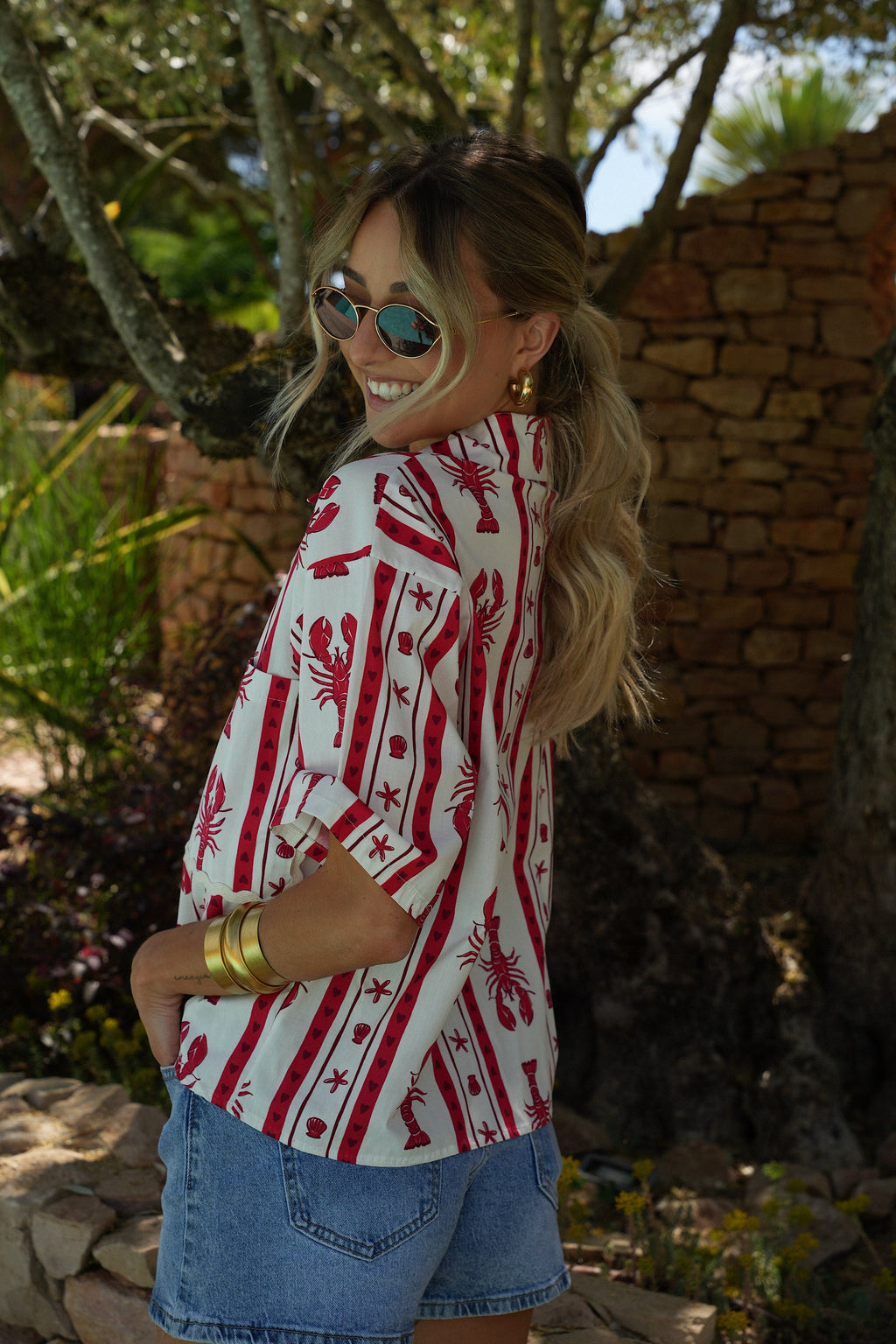 Camisa estampada Ulysse - Rojo