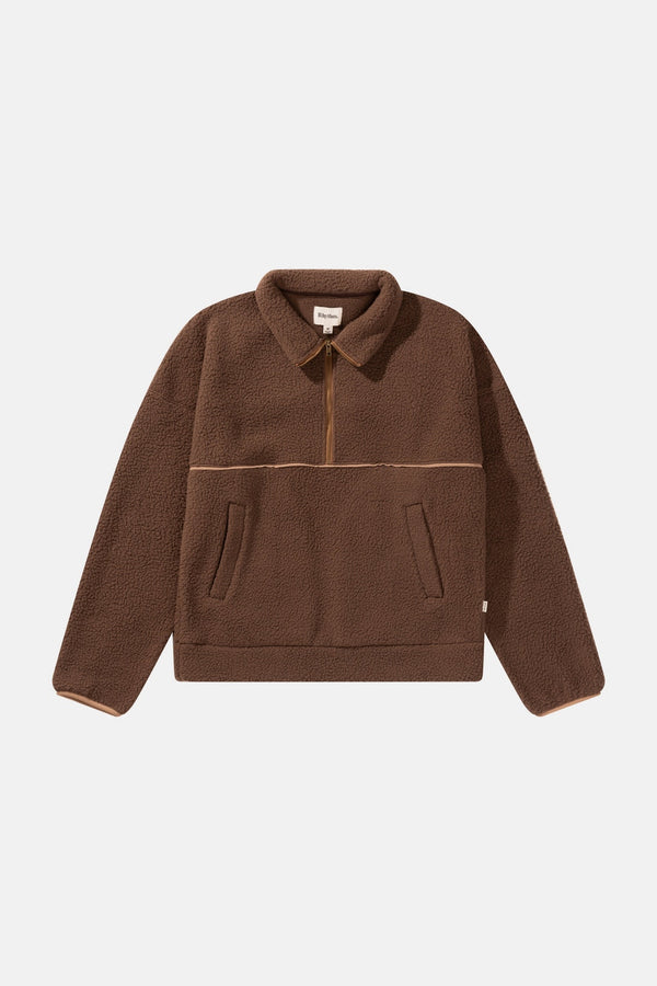 Sweat Contrast Quarter Zip - Chocolate - Men