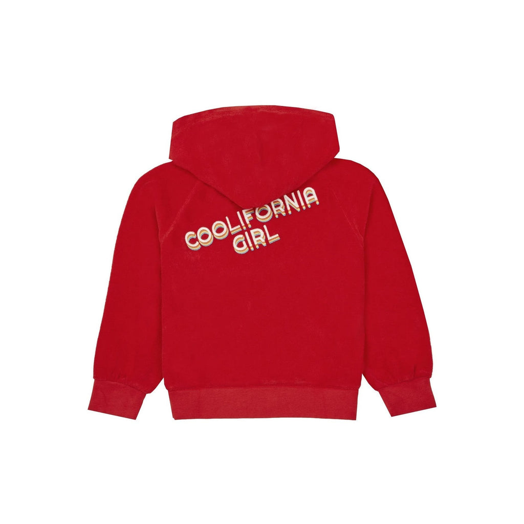 Hundred Pieces - Sudadera de rizo con cremallera Coolifornia Girl - Rojo - Niñas