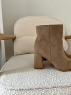 Mia Beige Suede Ankle Boots
