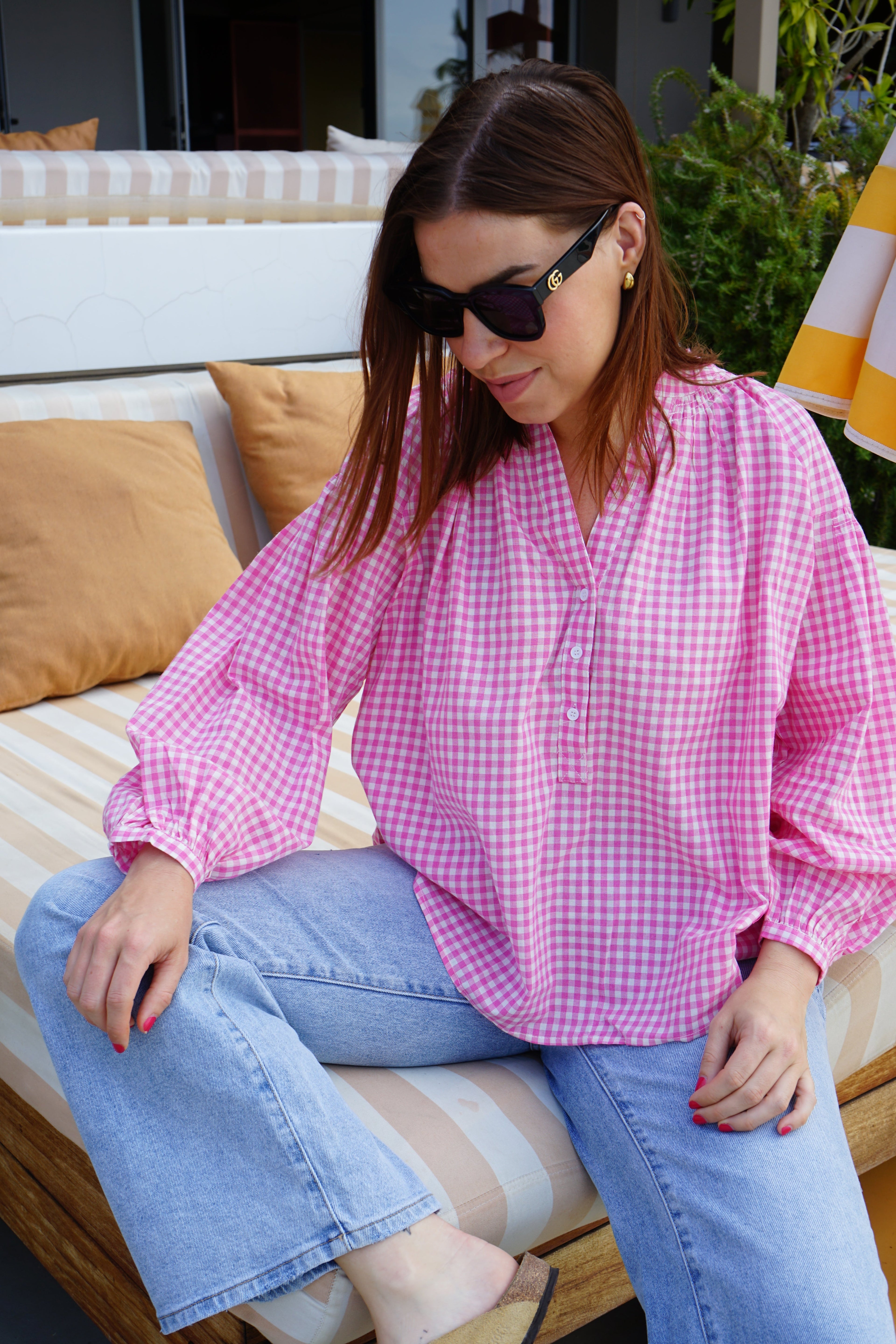 Blusa a cuadros rosa Clothilde