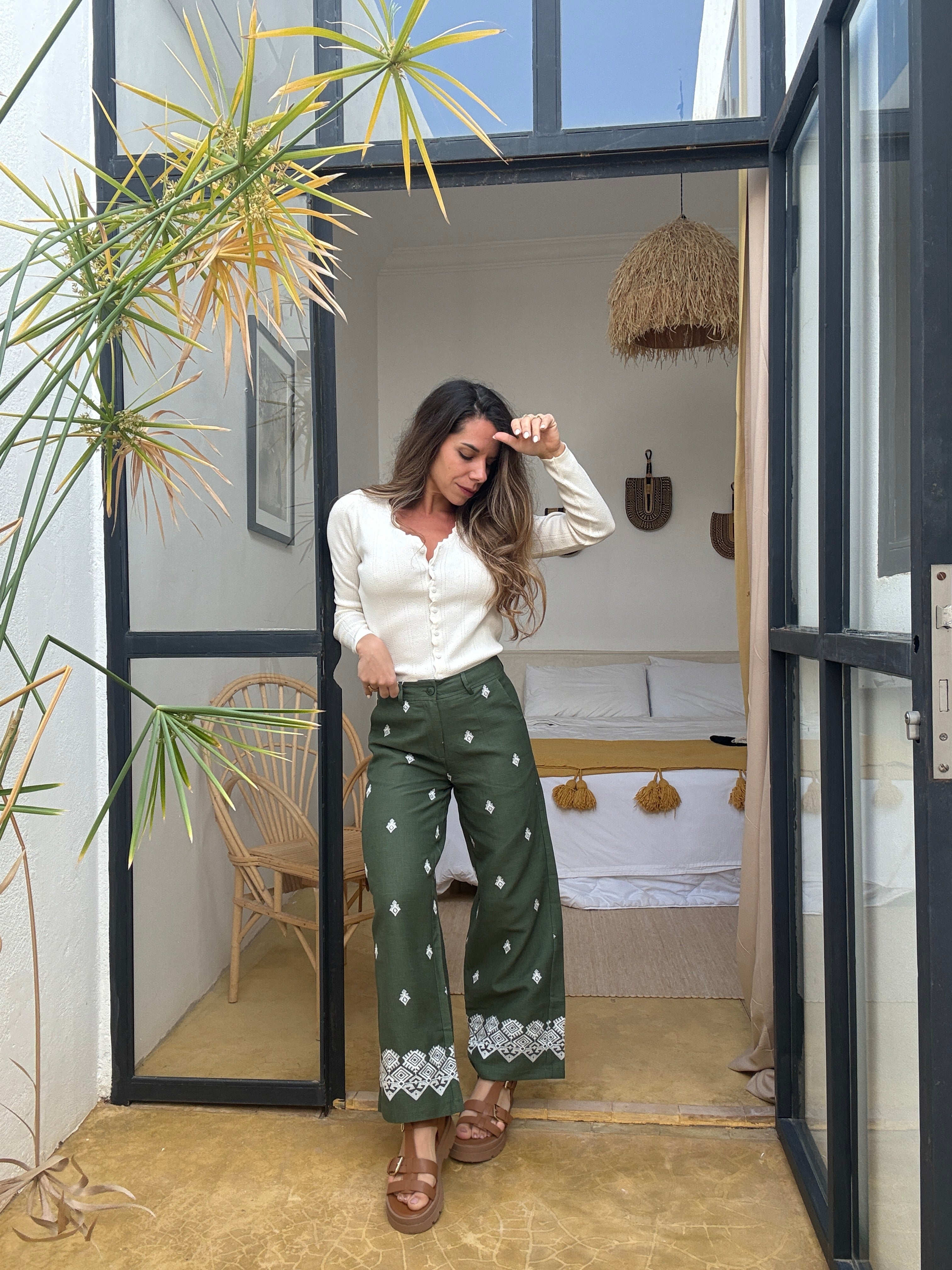 Pantalón fluido Lola caqui
