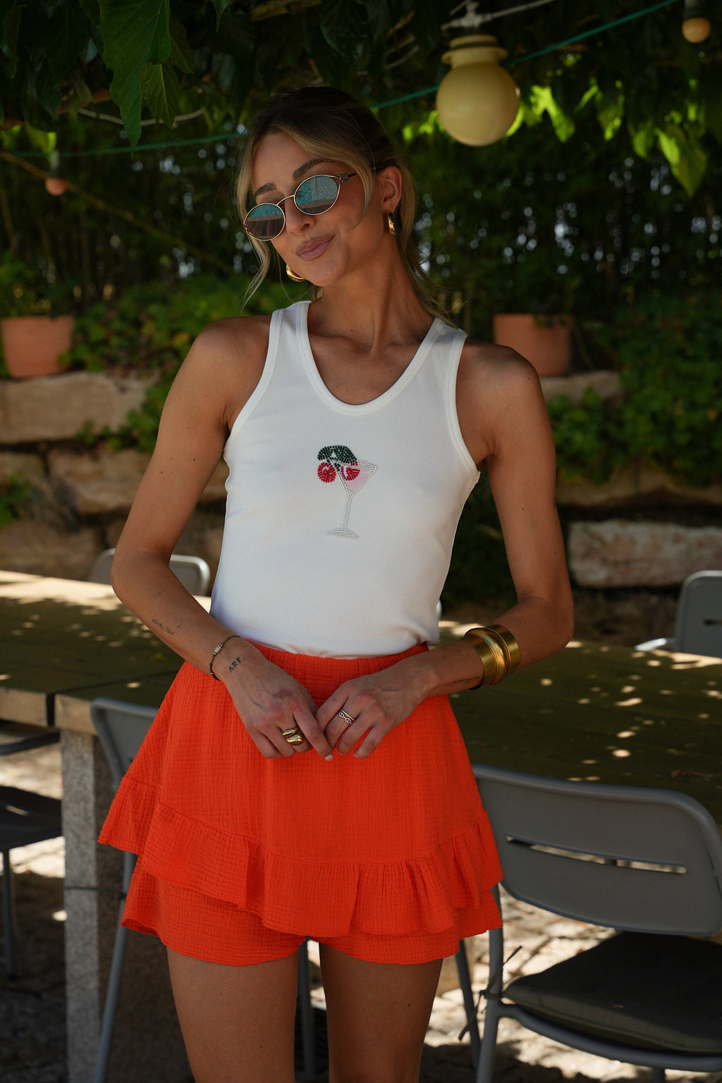 Yara Sequin Top - White