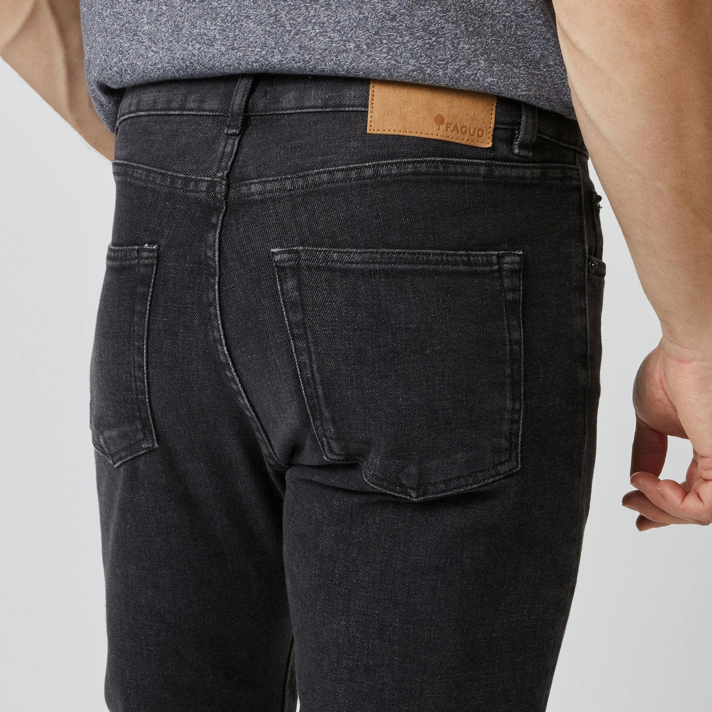 Dark Grey Slim Denim Jeans - Men