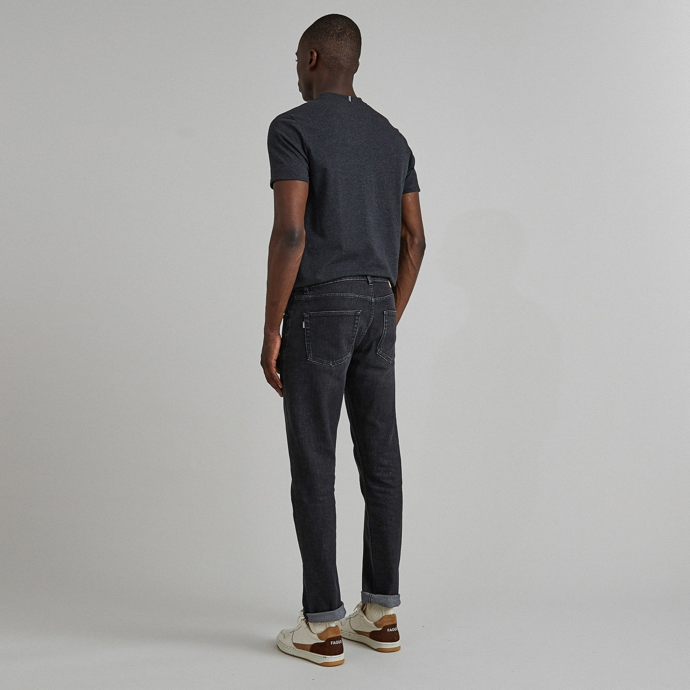 Dark Grey Slim Denim Jeans - Men