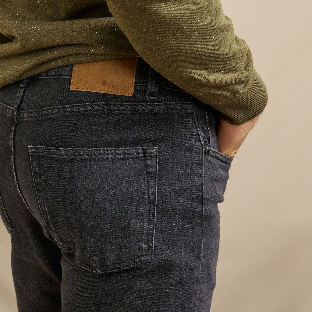 Dark Grey Slim Denim Jeans - Men