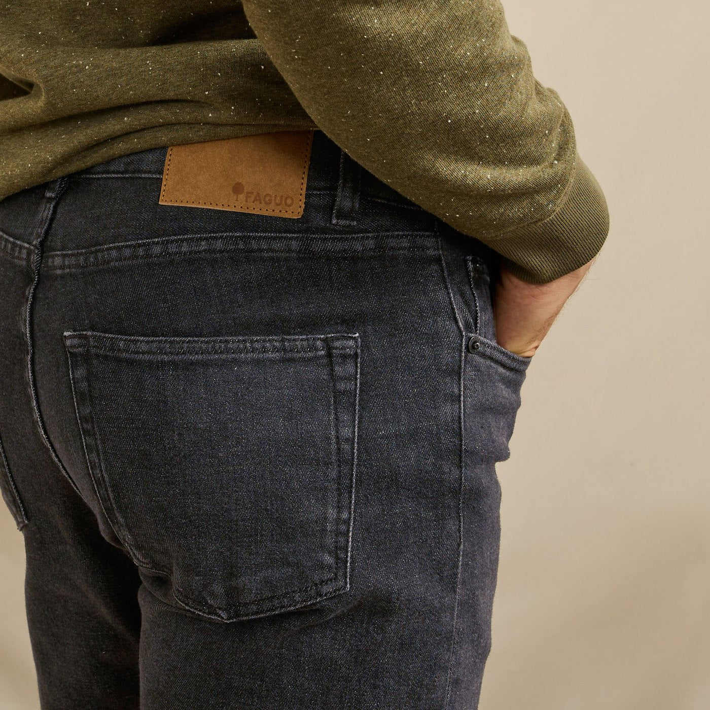 Dark Grey Slim Denim Jeans - Men
