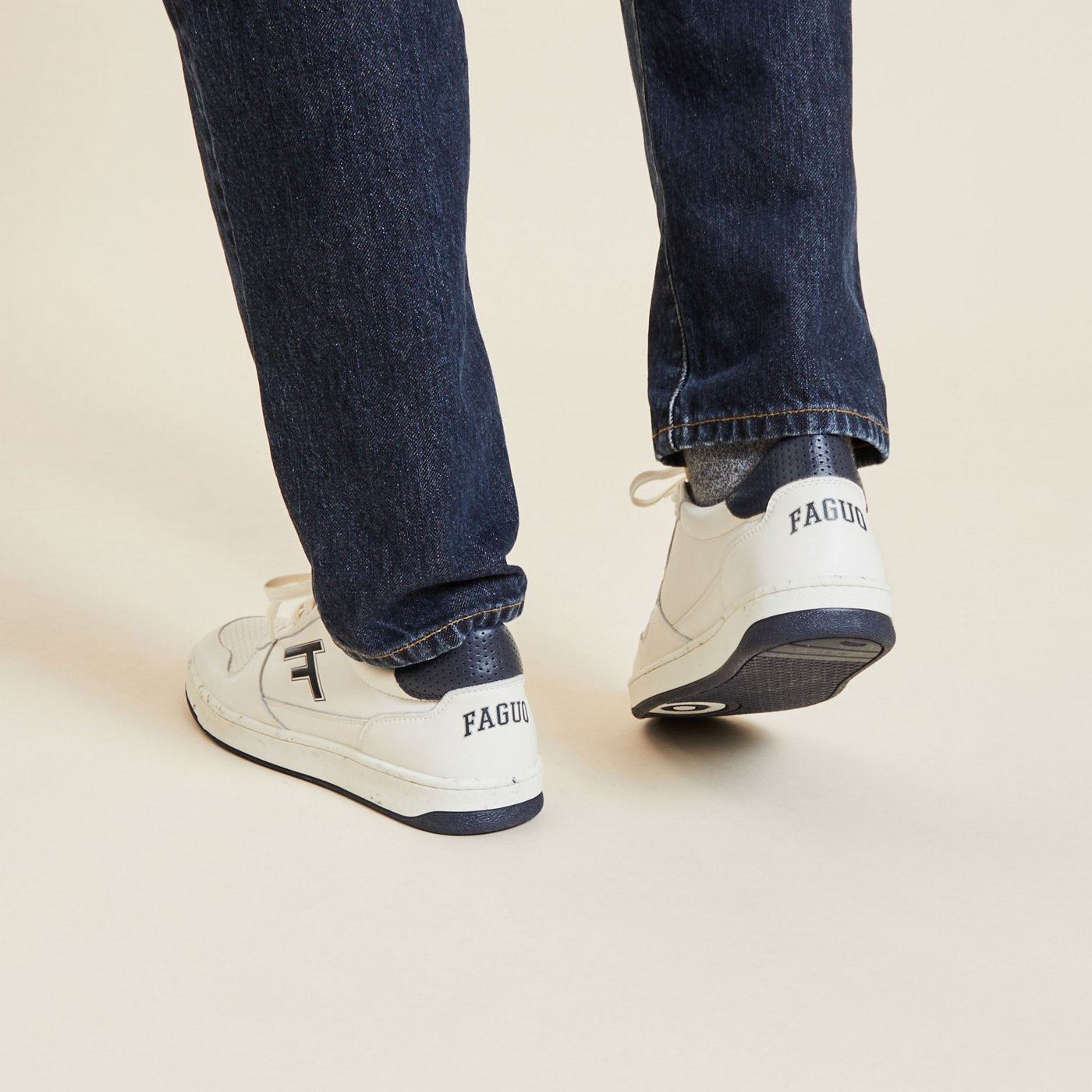 Ecru & Navy Alder Trainers - Unisex