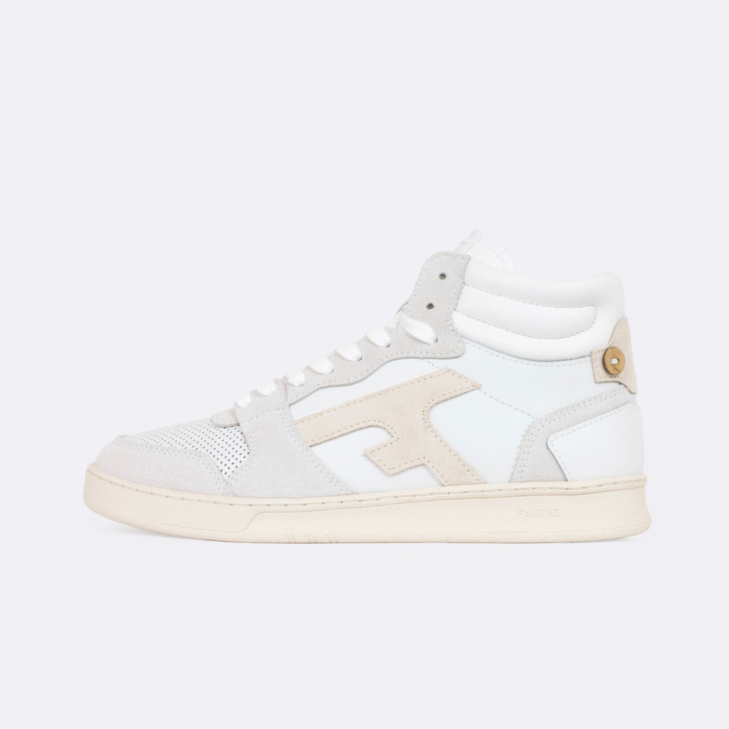 Baskets Blanches & Beiges Hazel Mid - Femme