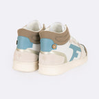 White & Light Brown Hazel Mid Trainers - Women's