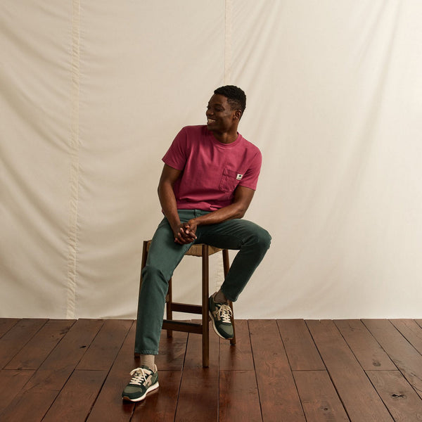 Tapered Green Denim Jeans - Men