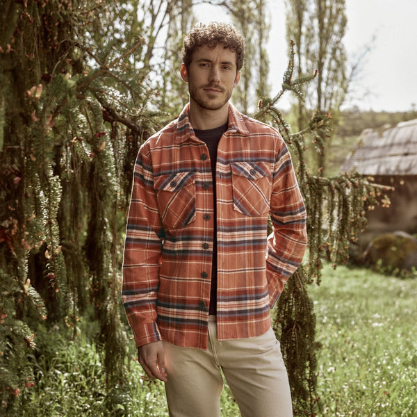 Brick & Ecru Flavigny Overshirt - Men