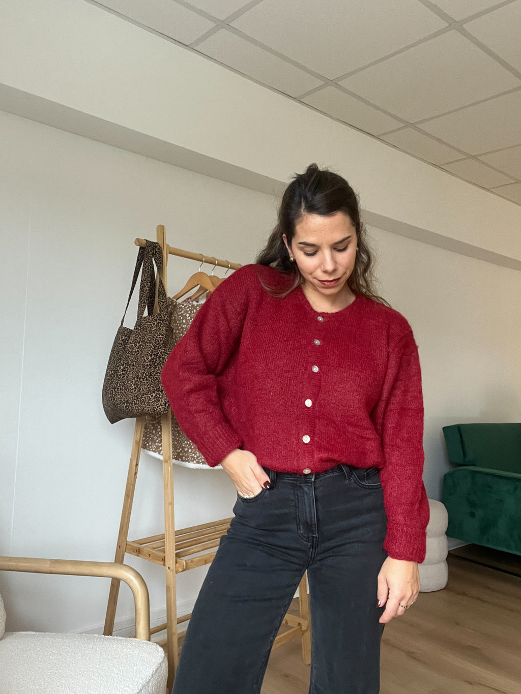 Cardigan Charlie bordeaux