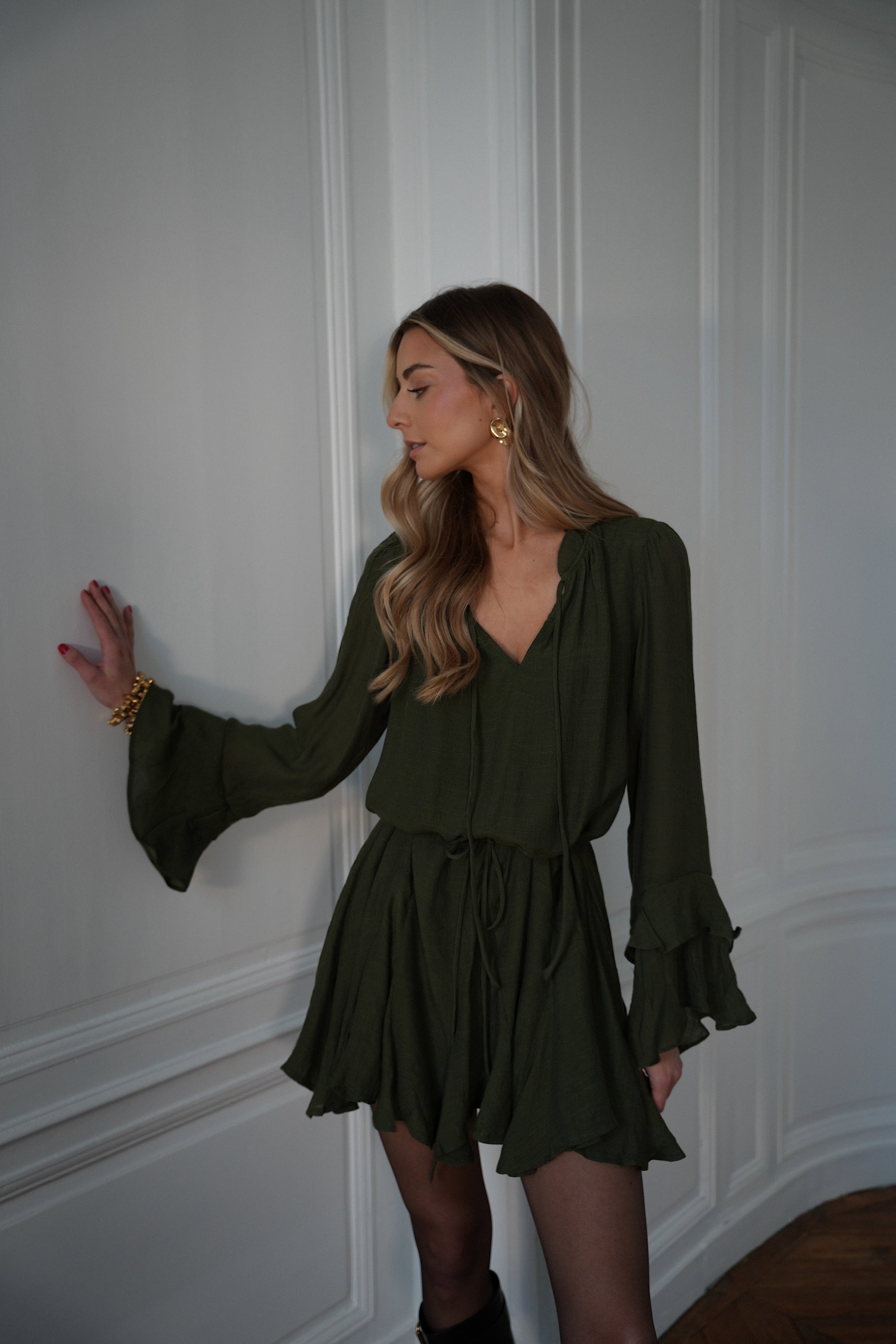 Robe Volantée Edda - Kaki