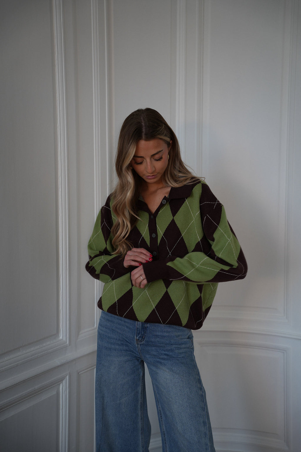 Pull Losanges Solan - Vert