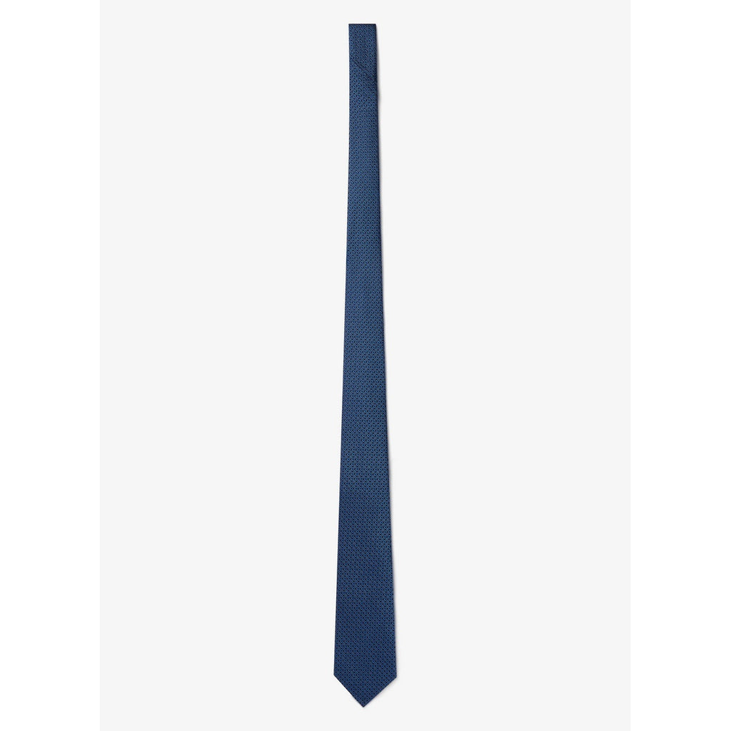 Fursac - Corbata Cruzada Jacquard - Azul Marino
