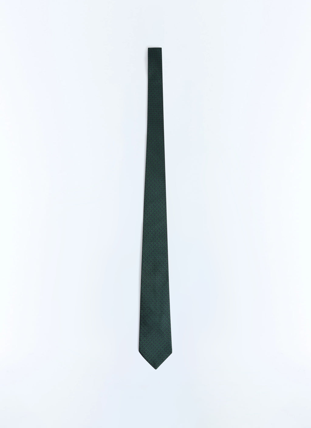 Cravatta In Jacquard A Quadri - Verde Bottiglia