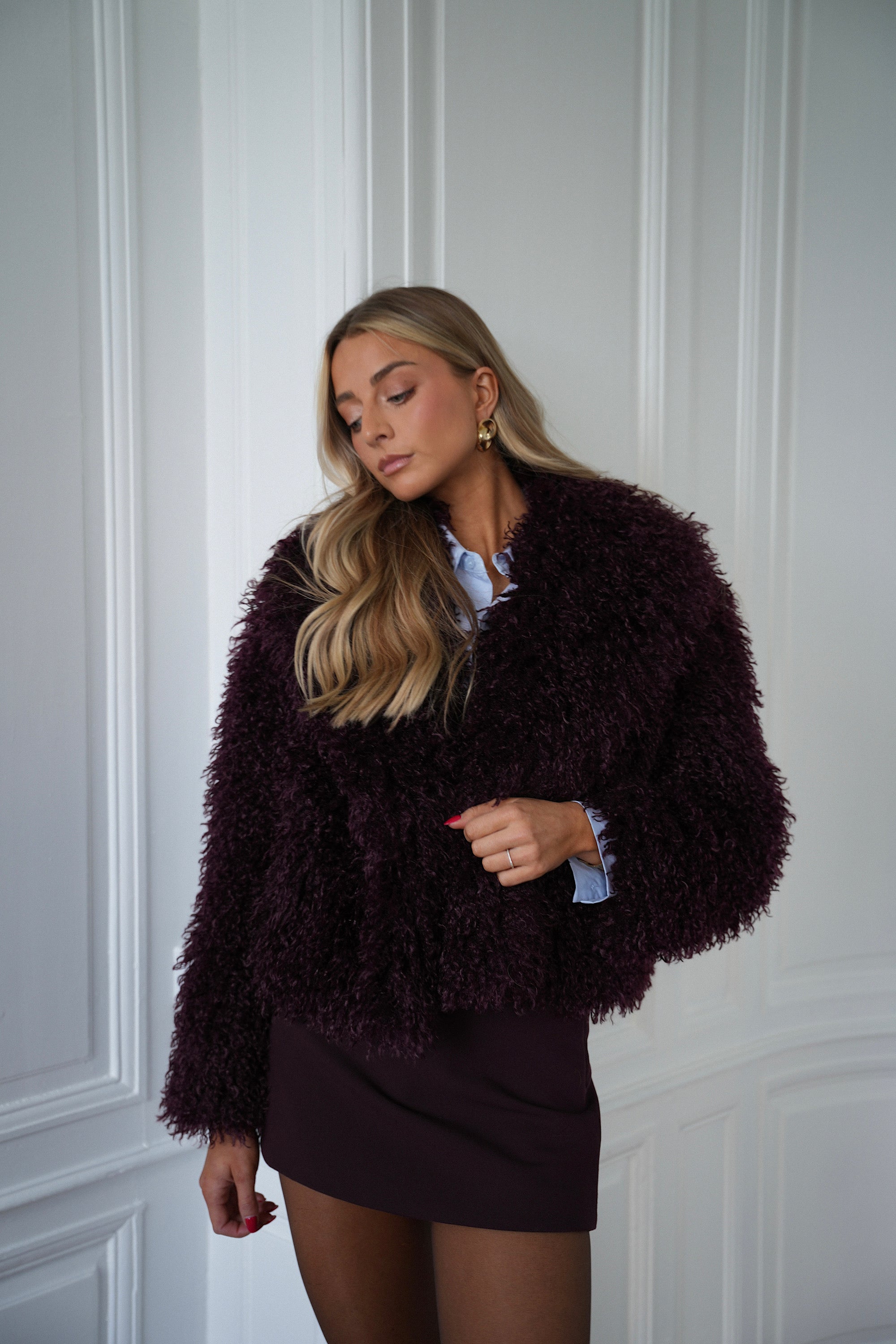 Manteau Fourrure Soanne - Prune