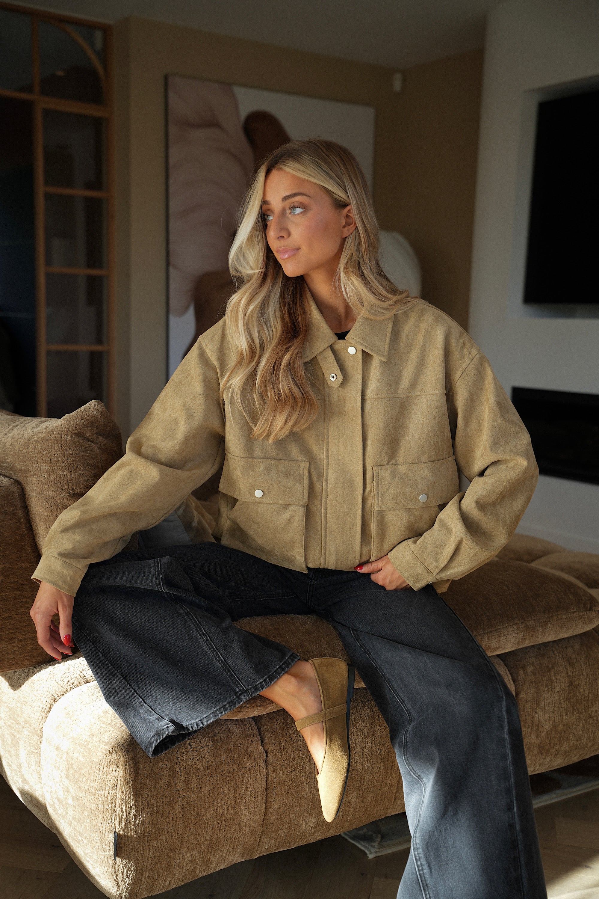 Veste Suédée Rebeca - Beige