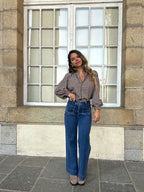 Sybille brown check blouse