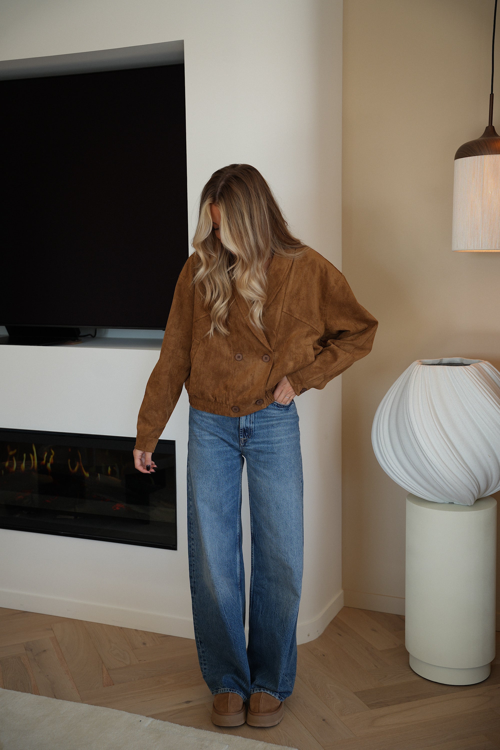 Charly Suede Jacket - Camel