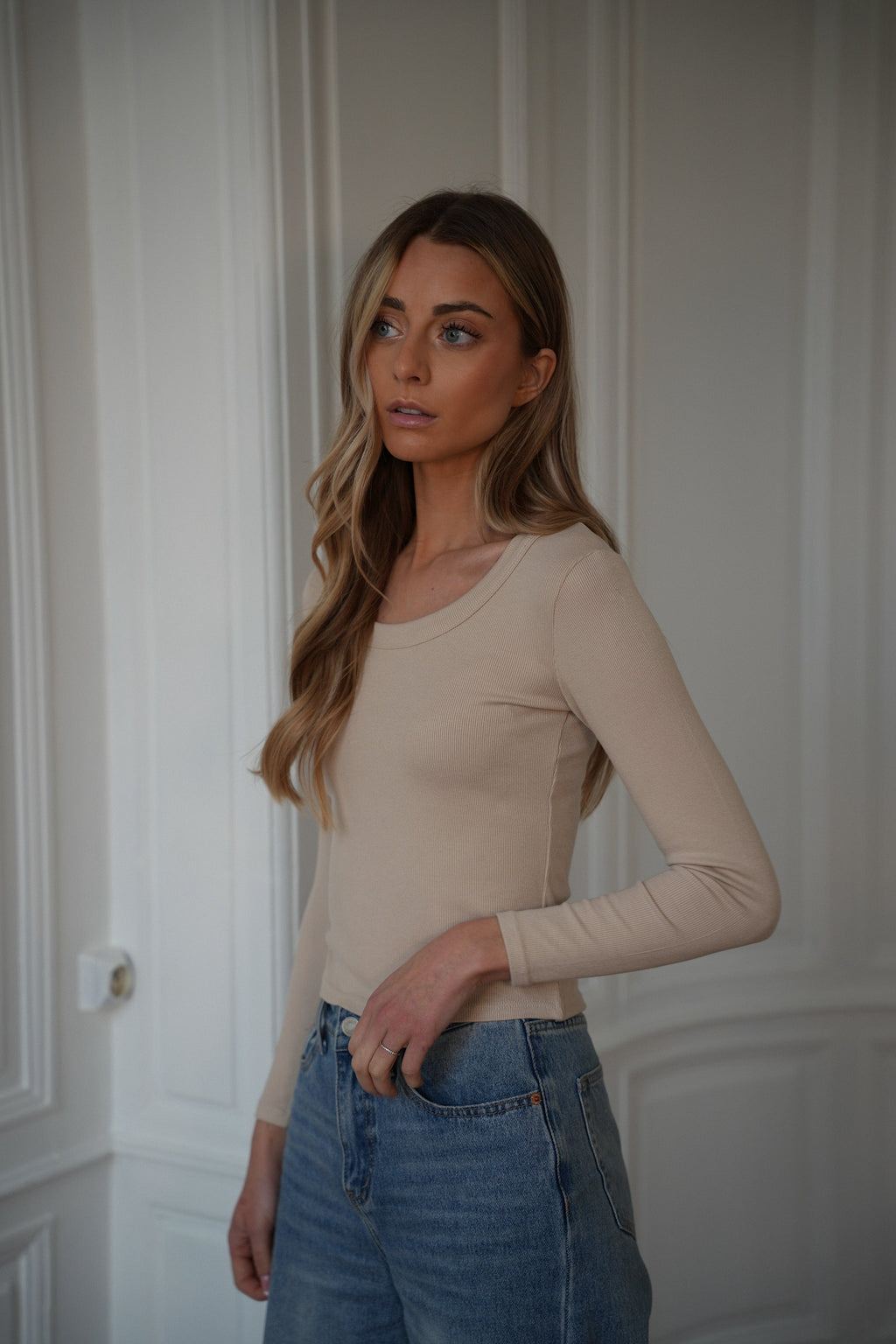 Jersey Polly Fine - Beige
