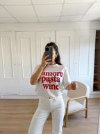 T-Shirt Amor, Pasta, Wine