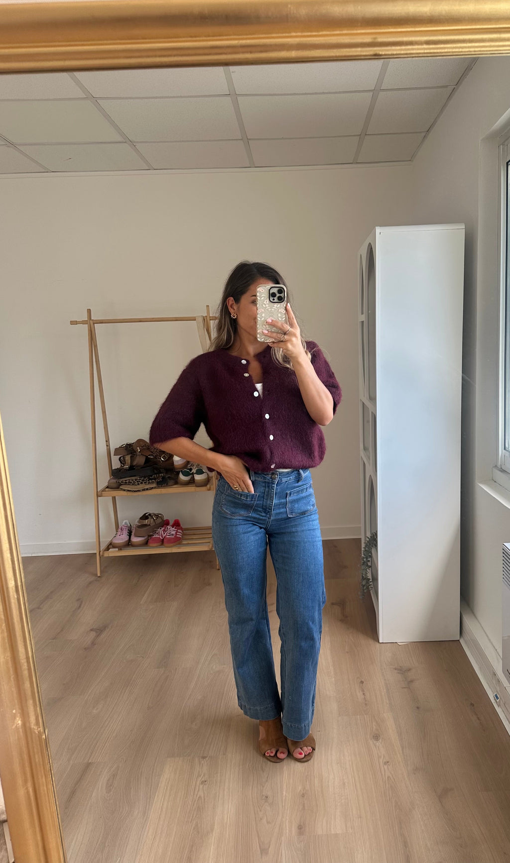 Elisa burgundy short-sleeved knit