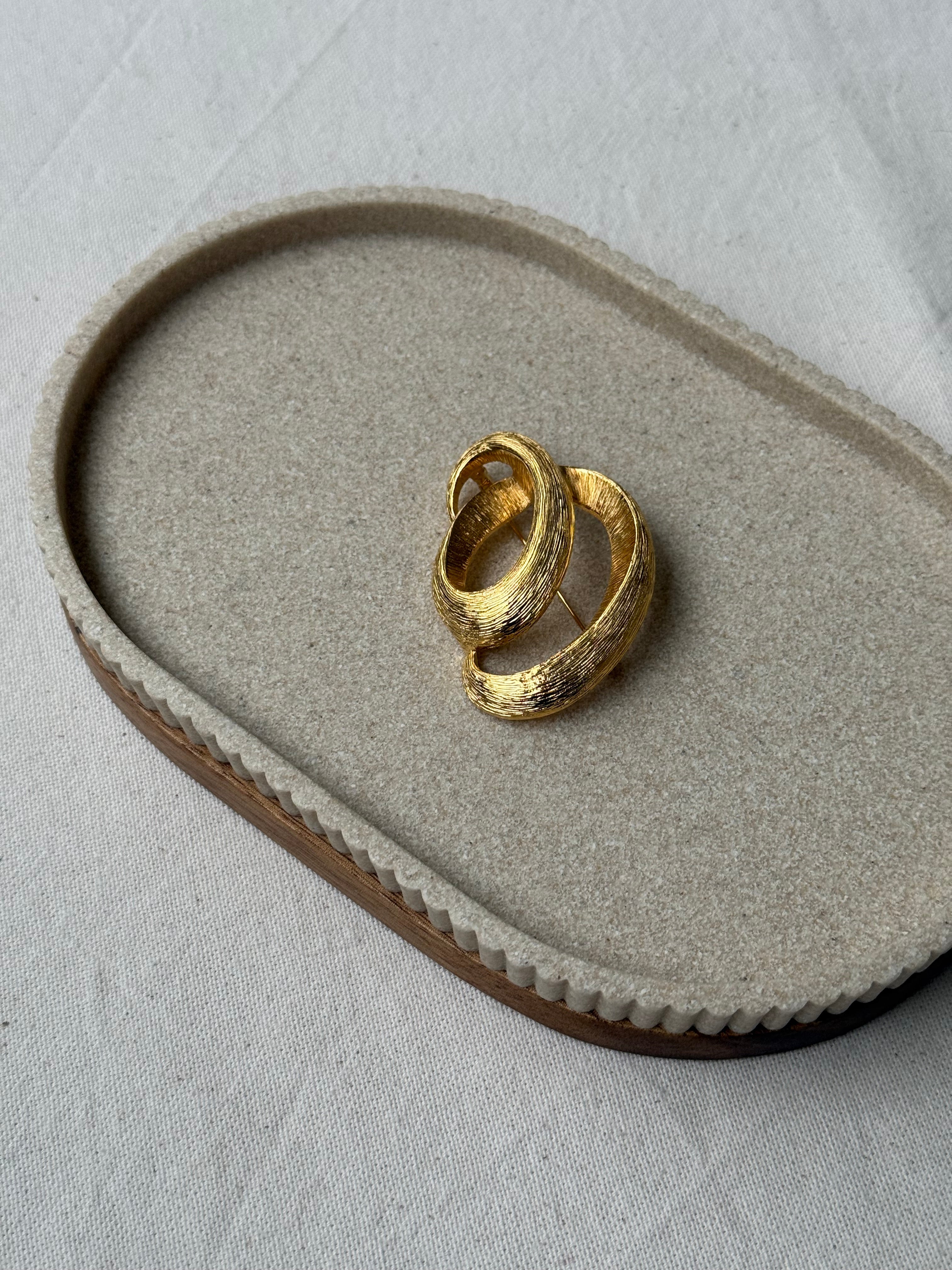 Vintage Brooch - Brushed Spiral