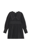 Vestido corto con cuello en V - Negro