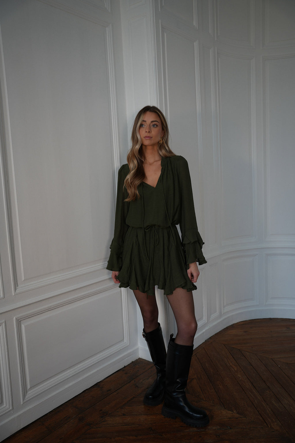 Robe Volantée Edda - Kaki