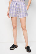 Shorts De Seersucker De Cuadros - Check Persian Violet