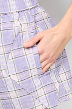 Shorts De Seersucker De Cuadros - Check Persian Violet