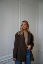 Flavie Blazer Jacket - Chocolate