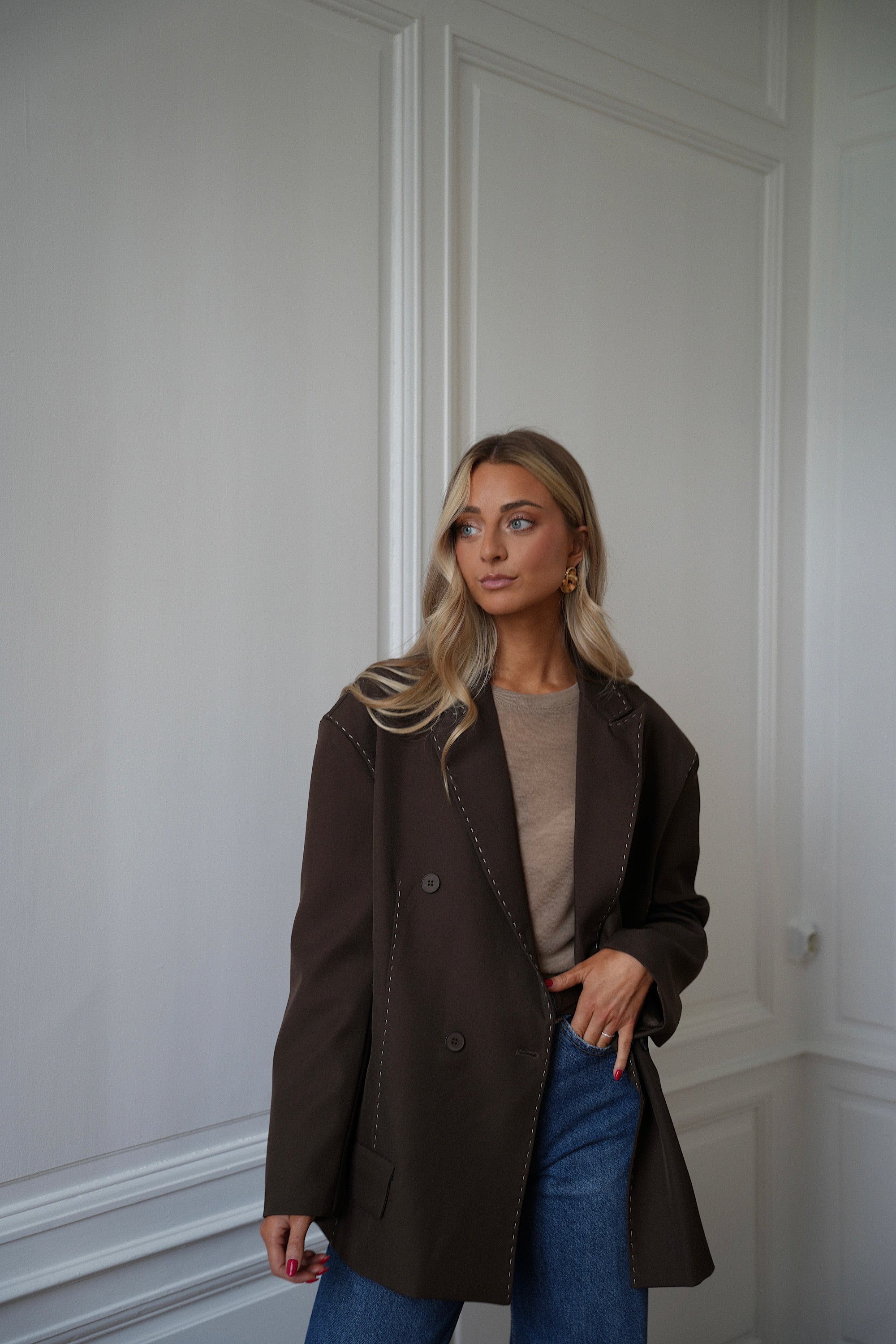 Flavie Blazer Jacket - Chocolate