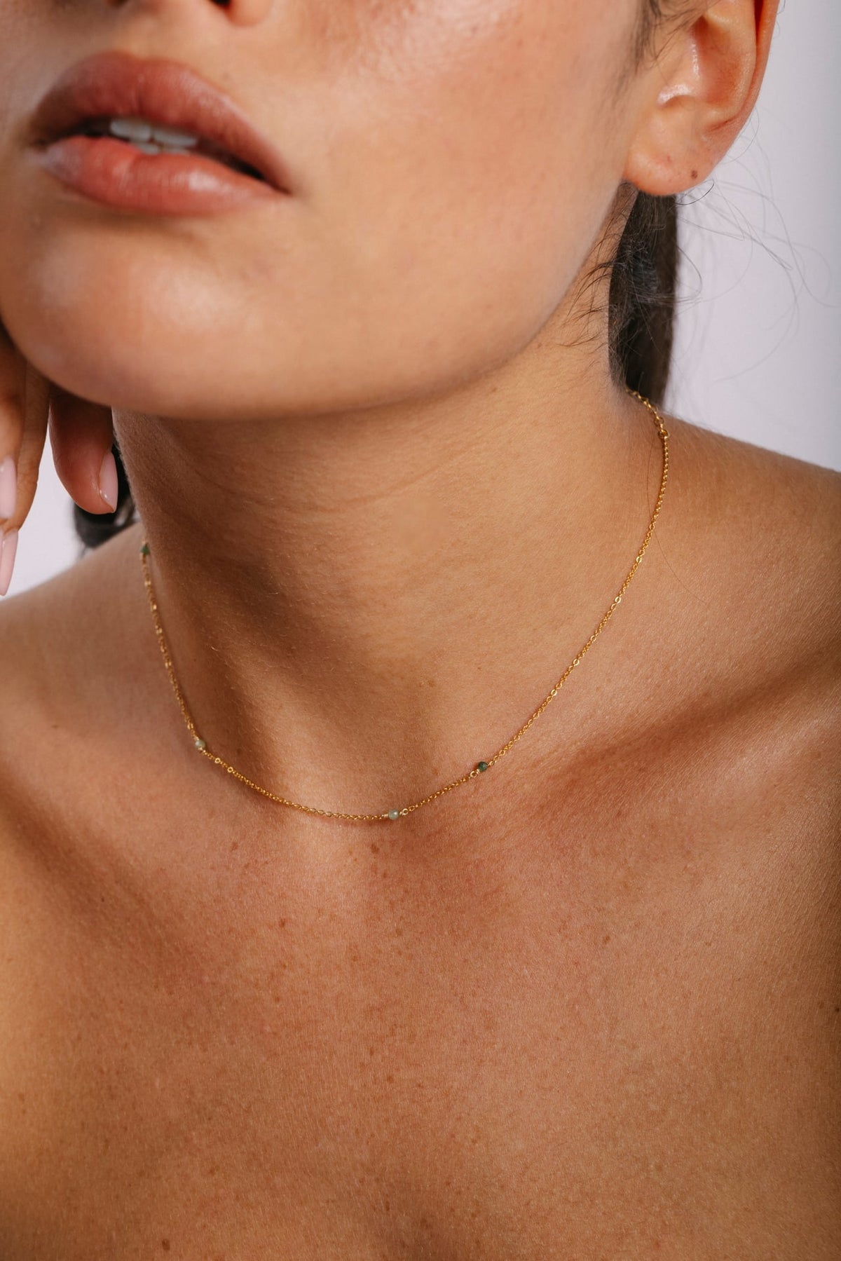 Double Satellite Necklace-Bracelet - Emerald