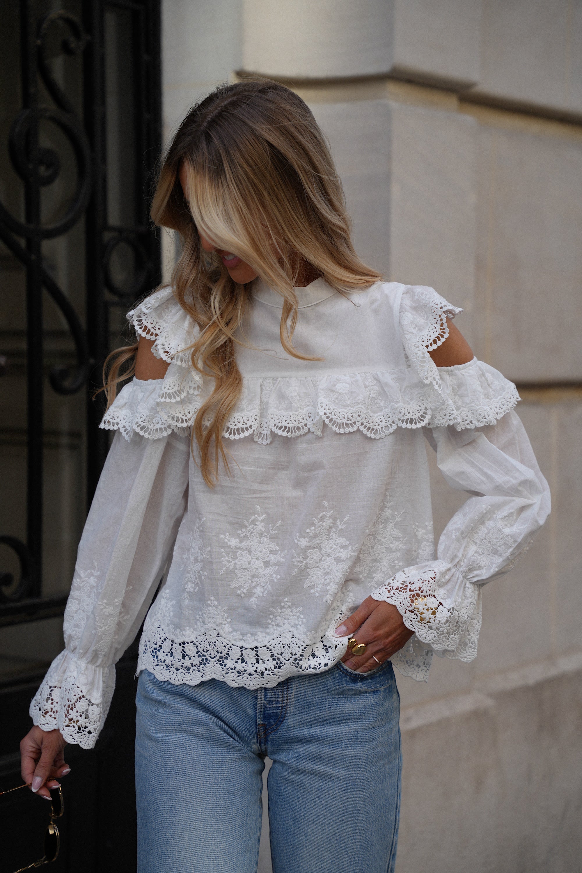 Blouse Brodée Joanna - Blanche