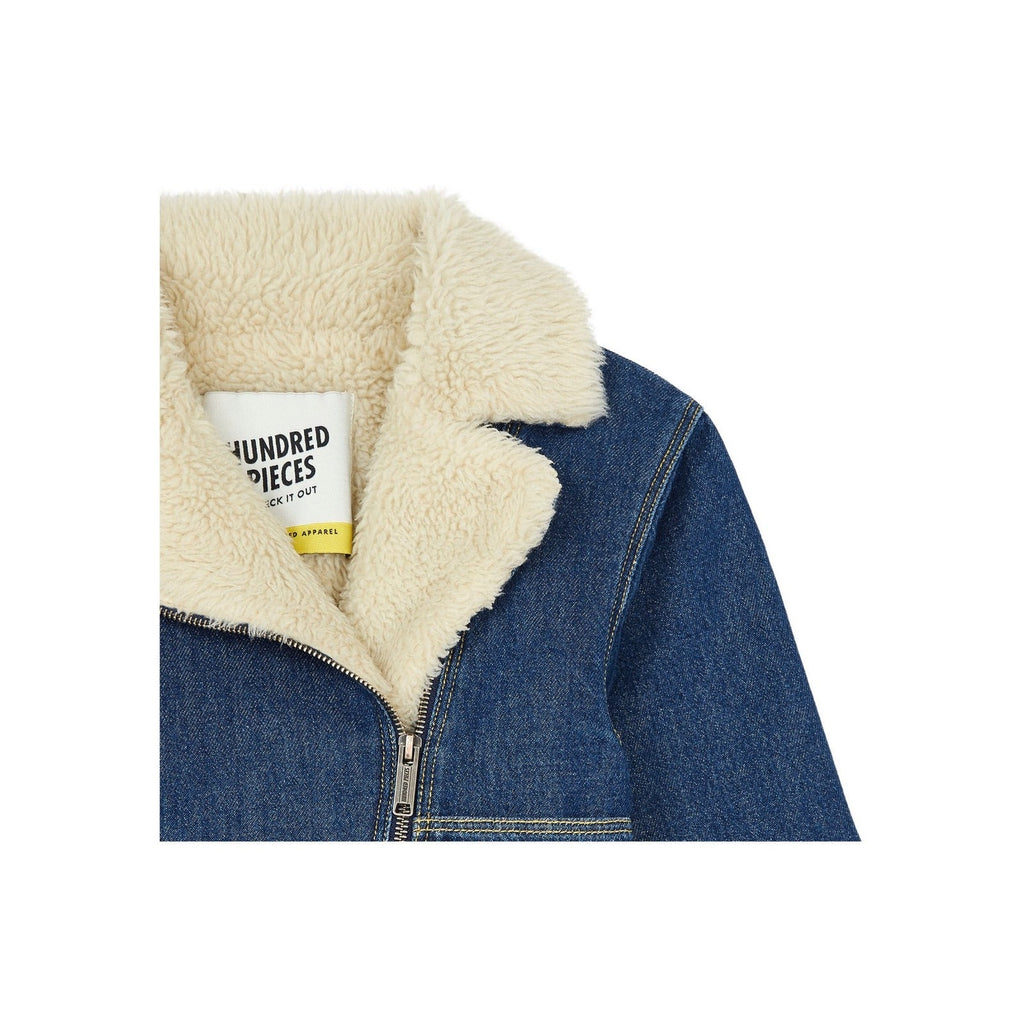 Veste Denim Organic Doublure Sherpa - Bleu - Fille